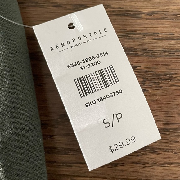 AERO Men’s Air Tech Fleece Active Drawstring Shorts - Olive Dark Green w Black - Picture 9 of 12